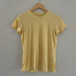 Vince Yellow Short Sleeve Crew Neck Tee